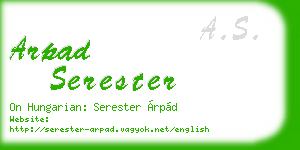 arpad serester business card